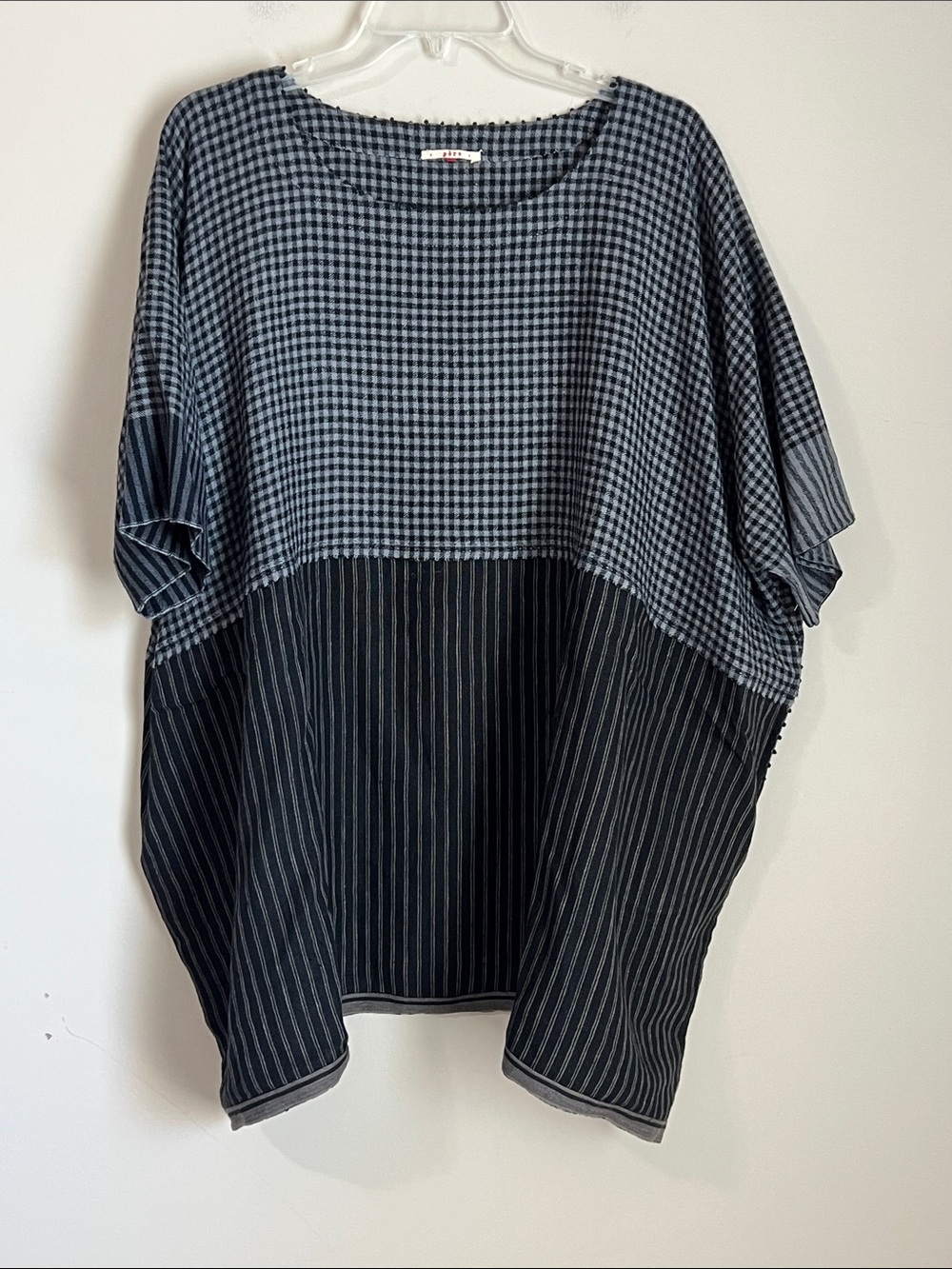 Péro Blouse Lagenlook Oversized Boho Linen Wool Size 38 US Med